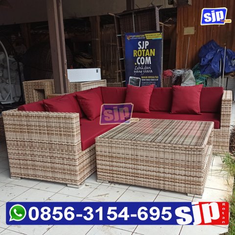pabrik pengrajin produsen sofa rotan sintetis untuk ruang tamu dan keluarga